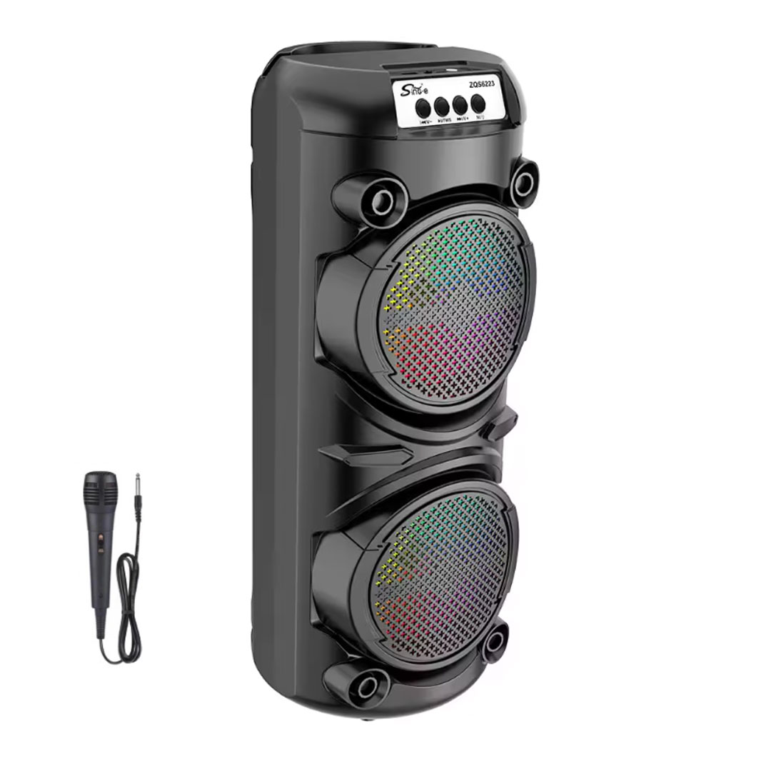 Boxa portabila ZQS6223, Bluetooth, Karaoke led player, Microfon, 1800mAh, 100W PMPO, 51cm Boxa portabila ZQS6223, Bluetooth, Karaoke led player, Microfon, 1800mAh, 100W PMPO, 51cm